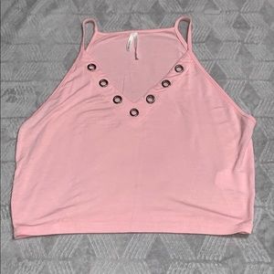 Pink cropped tank top
